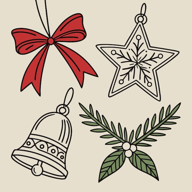 Adorno navideño con copos de nieve y copos de Nieve en él Ilustración vectorial