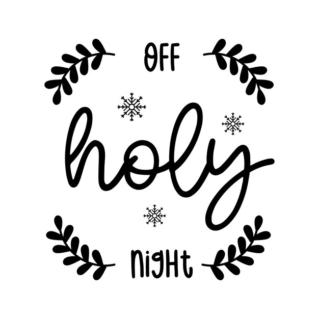 Adorno navideño Off Holy Night con letras a mano