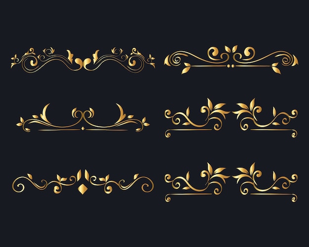 Vector adorno de oro en fondo azul del tema del elemento decorativo