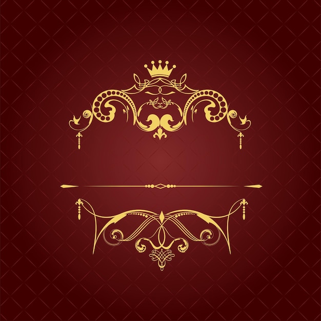 Vector adorno de oro sobre fondo marrón se puede utilizar como tarjeta de invitación ilustración vectorial