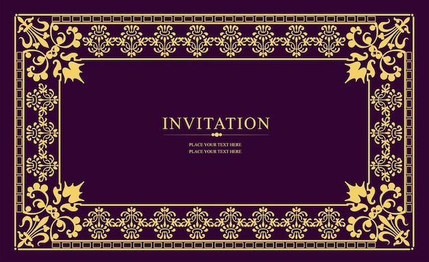 Adorno de oro sobre fondo oscuro Se puede utilizar como tarjeta de invitación Ilustración vectorial