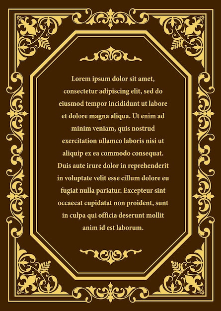 Adorno de oro sobre fondo oscuro se puede utilizar como tarjeta de invitación portada del libro ilustración vectorial