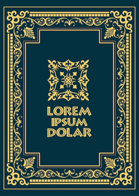 Adorno de oro sobre fondo oscuro Se puede utilizar como tarjeta de invitación Portada del libro Ilustración vectorial