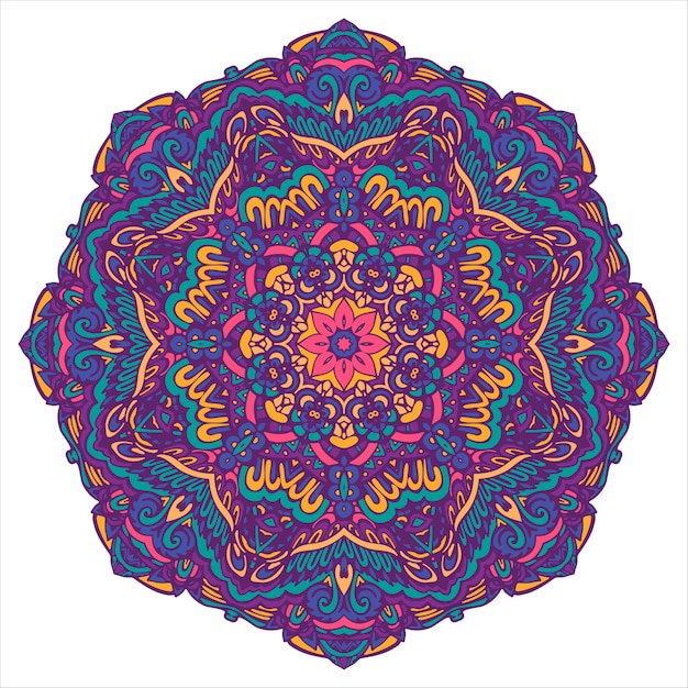 Adorno de paisley floral indio Estampado de flores étnico Mandala