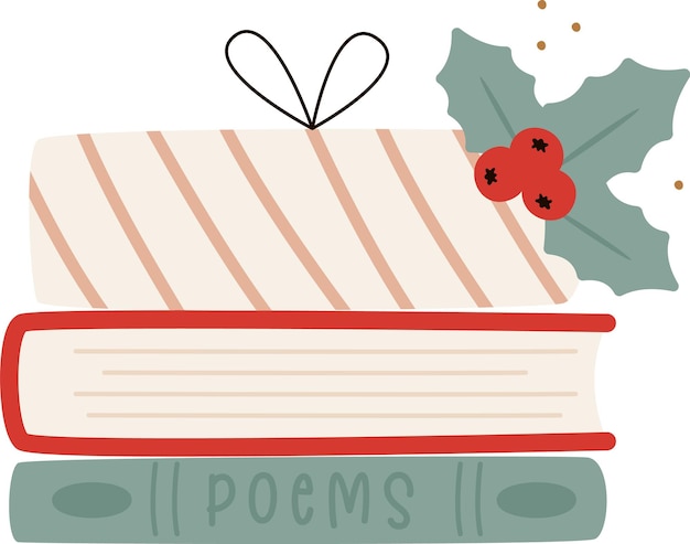 Adorno presente de libros de Navidad