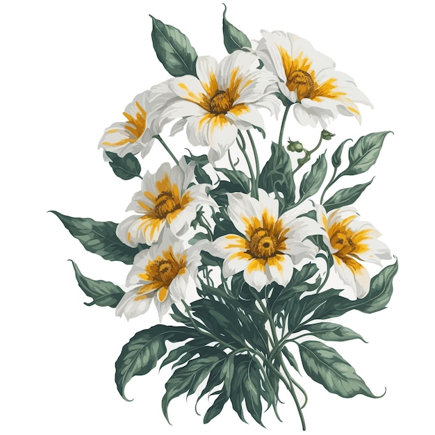 Adorno de ramo floral de acuarela Gloriosa Daisy Clipart