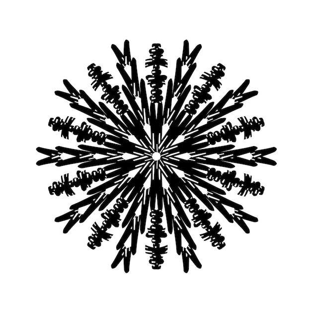 Adorno redondo de copo de nieve de encaje Elemento de diseño vectorial Detalle elegante ornamental