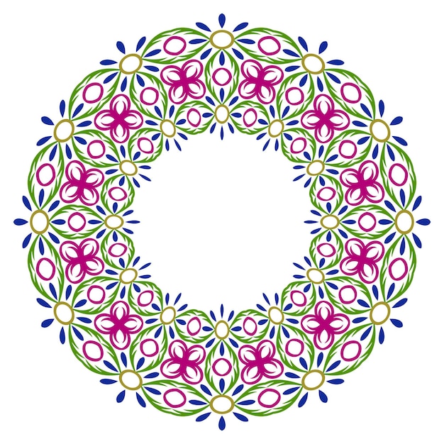 Adorno redondo decorativo Borde de baldosas de cerámica Patrón para platos o platos Motivos árabes indios islámicos Diseño de patrón de porcelana Borde de adorno floral abstracto