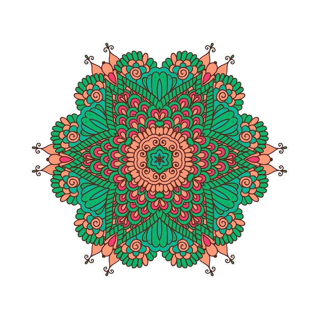 Adorno redondo Patrón indio Mandala