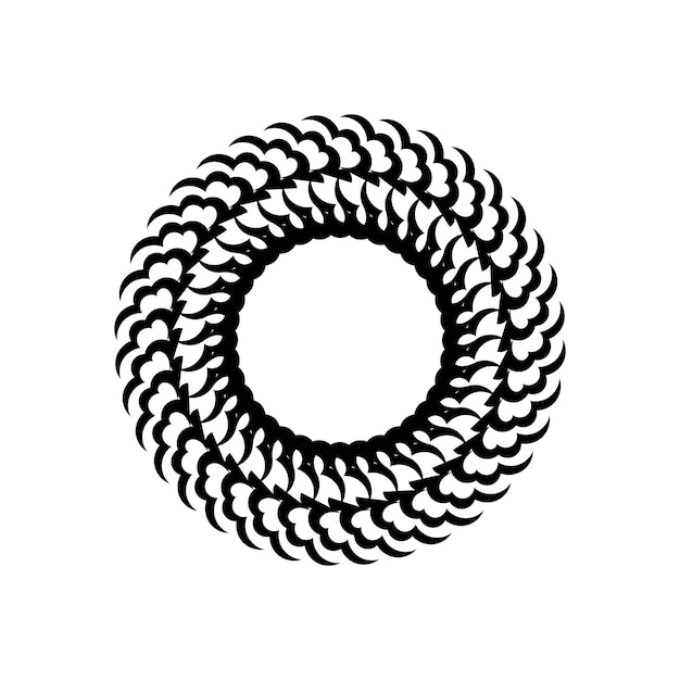 Adorno redondo vintage para diseño aislado en un fondo blanco Ilustración vectorial