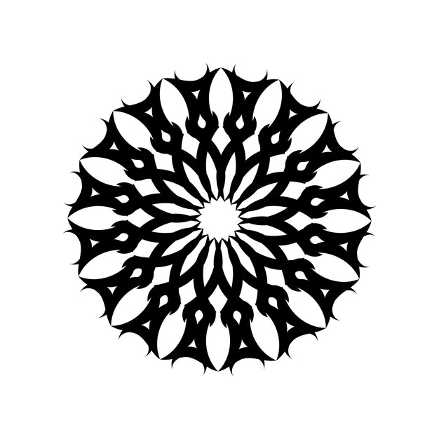Adorno redondo vintage Vector oriental Patrones de terapia antiestrés Elementos de diseño de tejido Vector de logotipos de yoga
