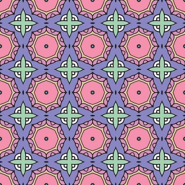 Adorno simple hermoso fondo con elementos geométricos con adorno de mandala étnico