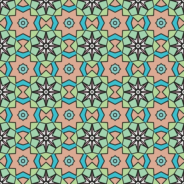 Adorno simple hermoso fondo con elementos geométricos con adorno de mandala étnico