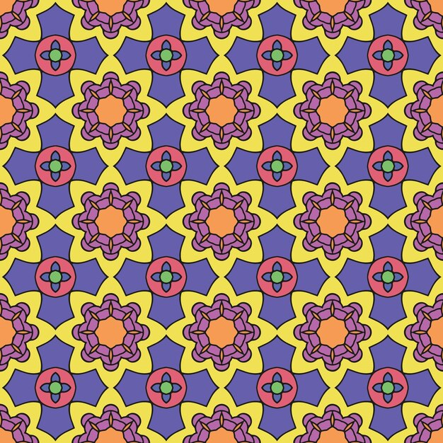 Adorno simple hermoso fondo con elementos geométricos con adorno de mandala étnico
