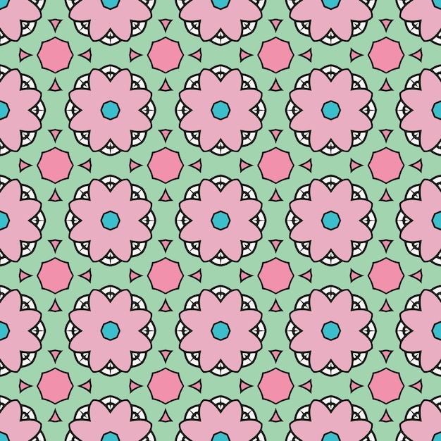 Adorno simple hermoso fondo con elementos geométricos con adorno de mandala étnico