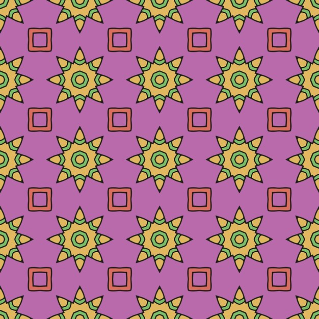 Adorno simple hermoso fondo con elementos geométricos con adorno de mandala étnico