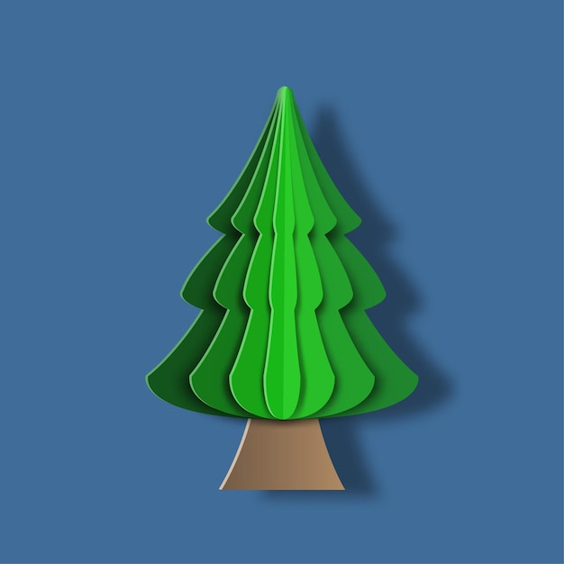 Vector adornos para árboles de navidad. vector de ilustración 3d, diseño de estilo de corte de papel