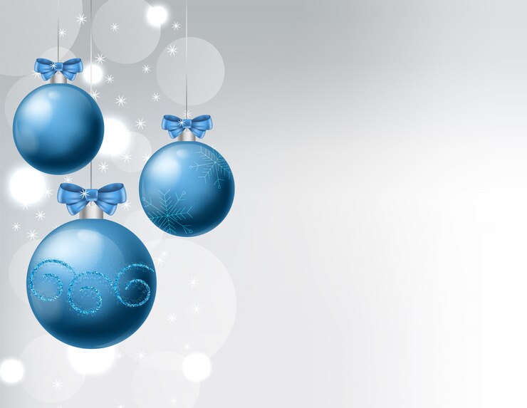 Vector adornos azules con dibujos de adornos navideños