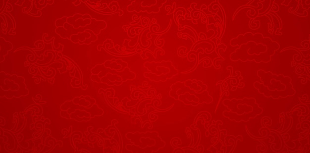 Vector adornos chinos de patrones sin fisuras con fondo rojo para presentaciones, anuncios de mazos de marketing