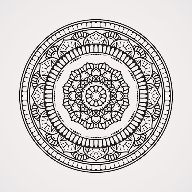 Adornos circulares forman mandalas con motivos florales adecuados para tatuajes de henna fotos libros para colorear islam hindubuddha india pakistán chino árabe