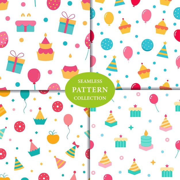 adornos de cumpleaños patrón sin costura diseño de fondo