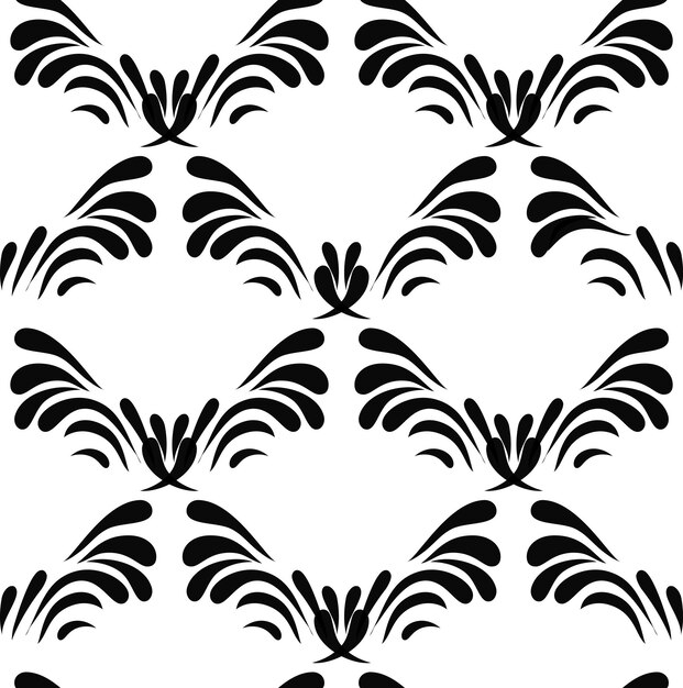 Adornos de damasco inconsútil negro decorativo vintage