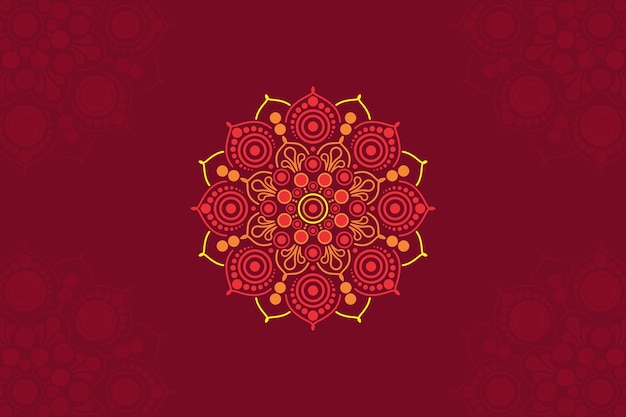 Vector adornos florales orientales mandala