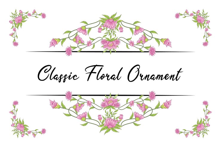 Vector adornos florales vectoriales clásicos marcos de boda vintage elementos separadores para invitación de boda clásica vintage doodle dibujado a mano