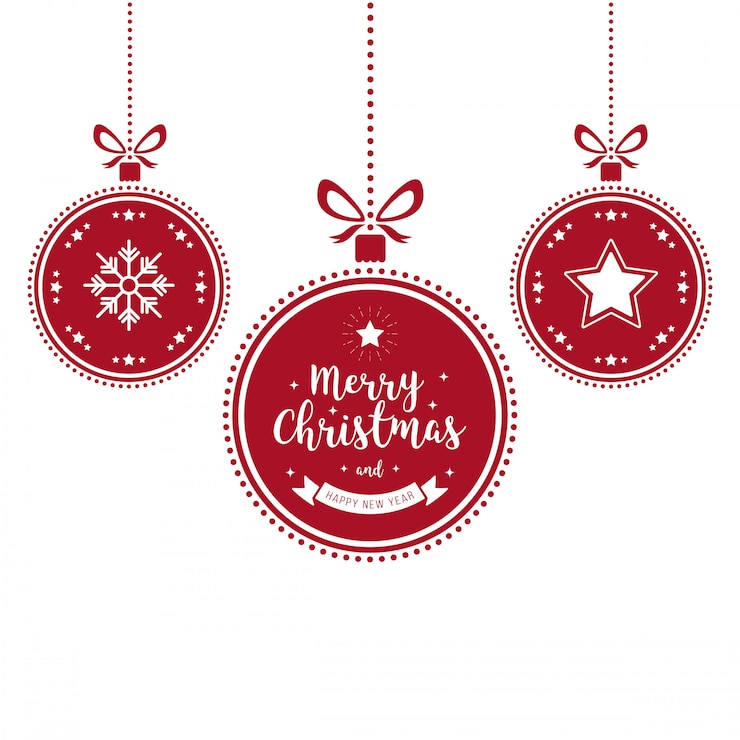 Vector adornos navideños adornos rojos fondo aislado