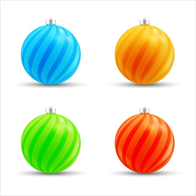 Vector adornos navideños de colores