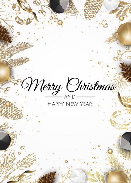 adornos de oro fondo de navidad