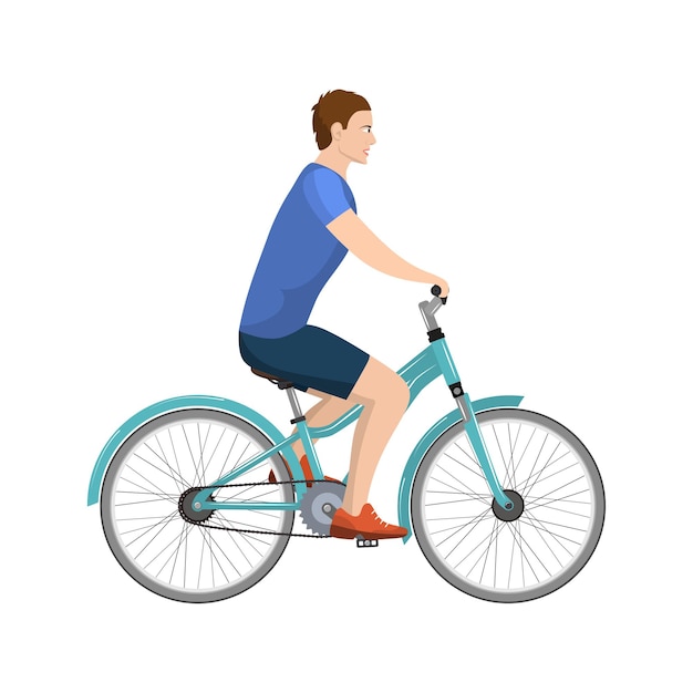 Adulto joven andar en bicicleta