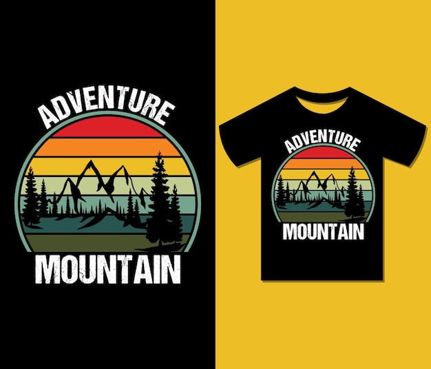 Adventure Mountain Diseño de camisetas Modern Trendy tee art tipografía retro t shirt vector