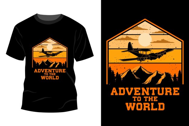 Adventure to the world diseño de maqueta de camiseta vintage retro