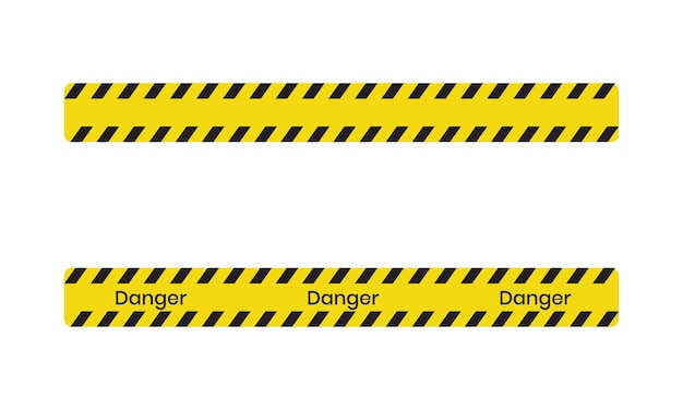 Advertencia y advertencia cinta a rayas con ilustración del vector de peligro