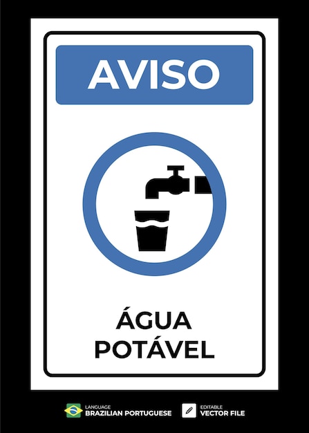 Vector advertencia el agua potable