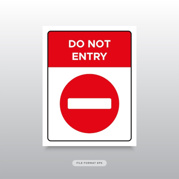 Advertencia de diseño plano imprimible no diseño de entrada
