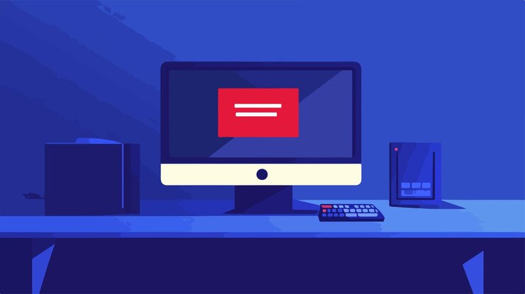 Vector advertencia de error de sistema prohibido en la pantalla de la computadora