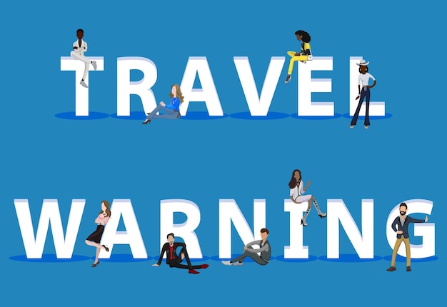 Advertencia de personas en viaje para presentaciones de aplicaciones móviles web