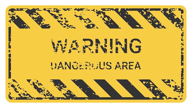 Advertencia de precaución y alerta de área peligrosa