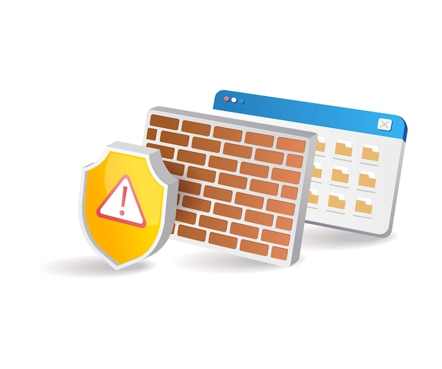 Vector advertencia de seguridad del muro de datos