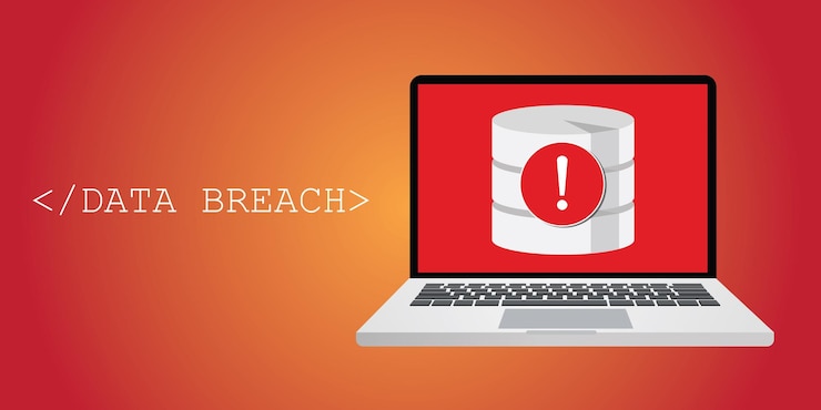 Vector advertencia de seguridad de violación de datos