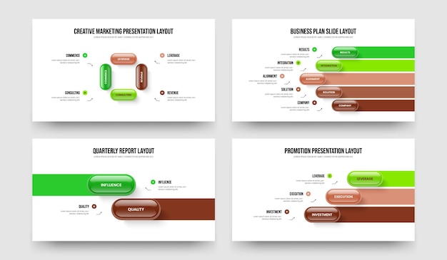 Advertising Growth Four Five Two Three Element Diagram Frame Template Vector Illustration Bundle