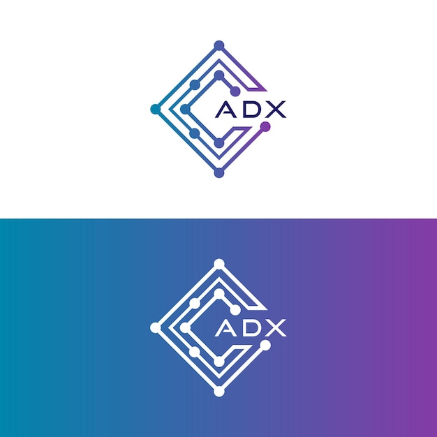 adx tech diseño inicial de logotipo icono para tecnología negocio de tecnología digital adx logotipo de tecnología adx