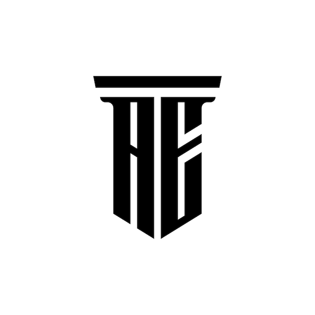 AE monograma logotipo diseño carta texto nombre símbolo monocromo logotipo alfabeto carácter simple logotipo