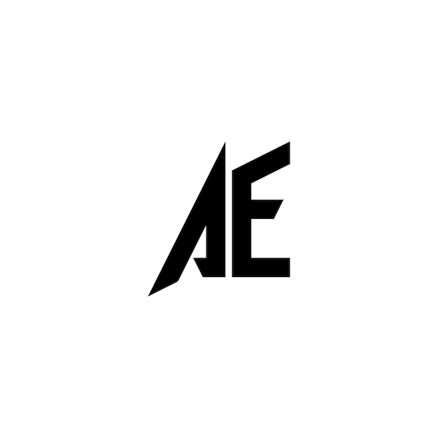 Vector ae monograma logotipo diseño carta texto nombre símbolo monocromo logotipo alfabeto carácter simple logotipo