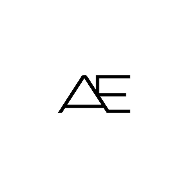 AE monograma logotipo diseño carta texto nombre símbolo monocromo logotipo alfabeto carácter simple logotipo