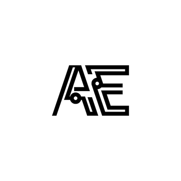 AE monograma logotipo diseño carta texto nombre símbolo monocromo logotipo alfabeto carácter simple logotipo