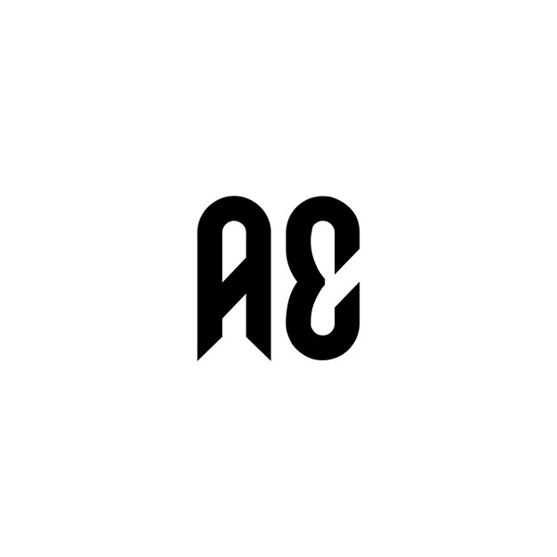 AE monograma logotipo diseño carta texto nombre símbolo monocromo logotipo alfabeto carácter simple logotipo