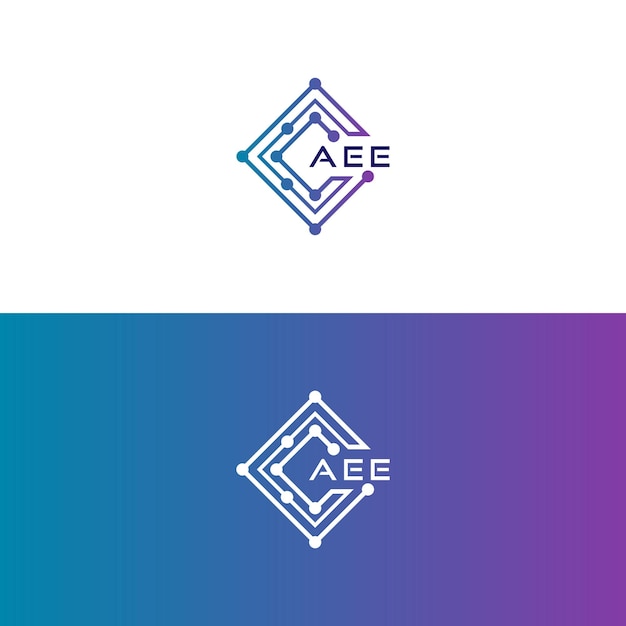 aee tech diseño inicial de logotipo icono para tecnología negocio de tecnología digital aee logotipo de tecnología aee